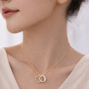 Oval Diamond Pendant for Women