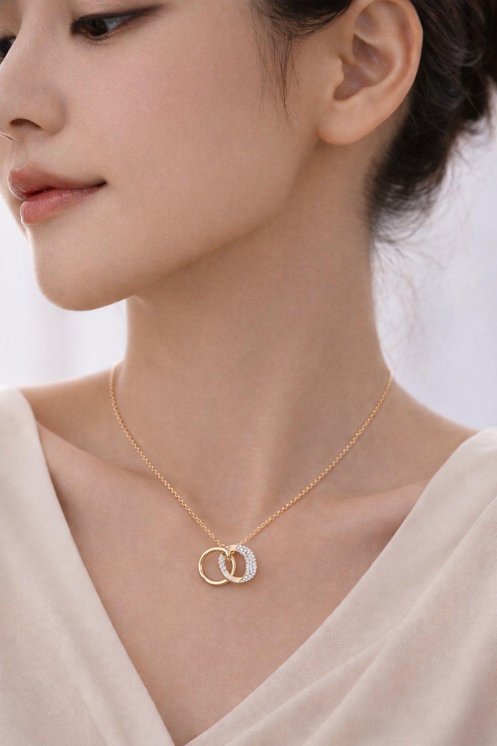 Oval Diamond Pendant for Women