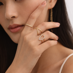 Minimal Diamond Stud Rings for Women