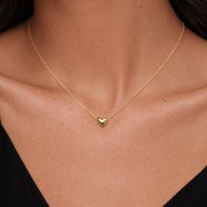 Sterling Gold Neclace with Heart Pendant for Women