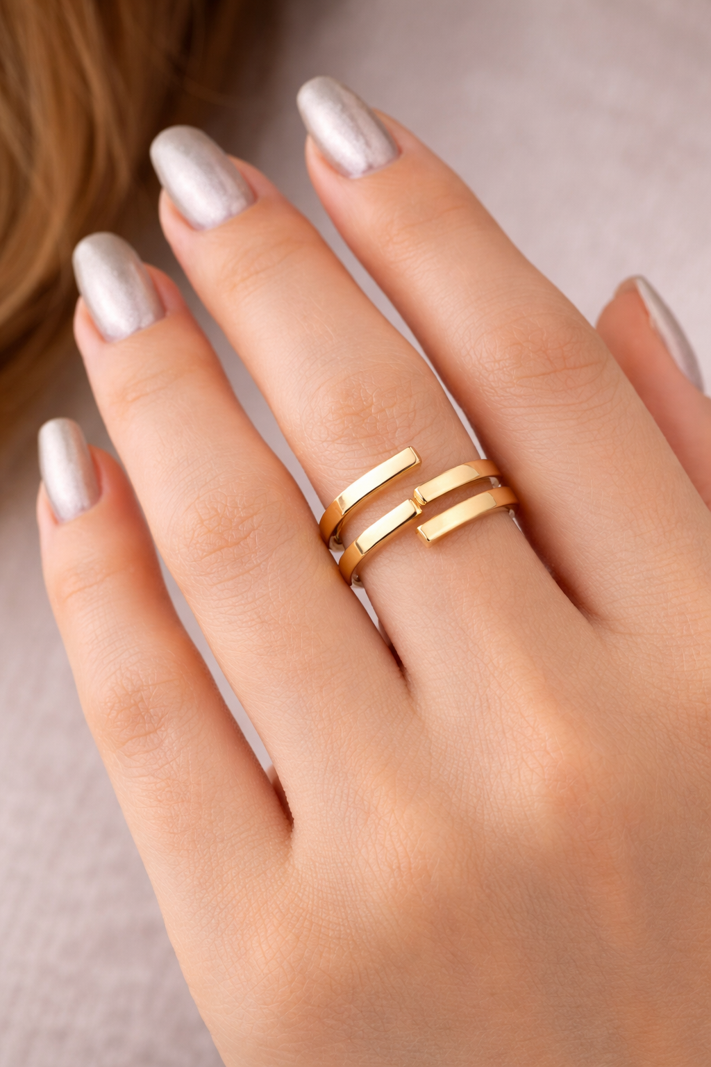 Pure GOLD Multi Linear Ring for Women