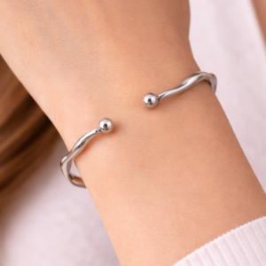 Silver Open Bangle For Women